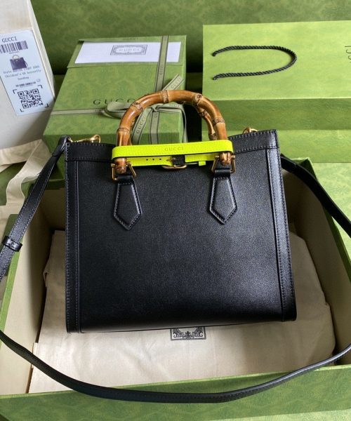 1:1 Replica Gucci Diana Small Tote Bag Black For Women 11in/27cm GG 702721 U3ZDT 1260