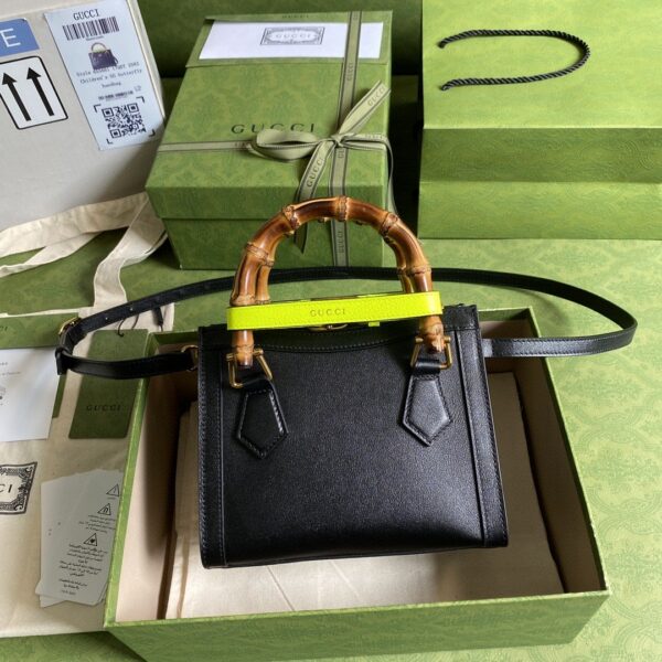 1:1 Replica Gucci Diana Small Tote Bag Black For Women 8in/20cm GG ‎702732 U3ZDT 1260