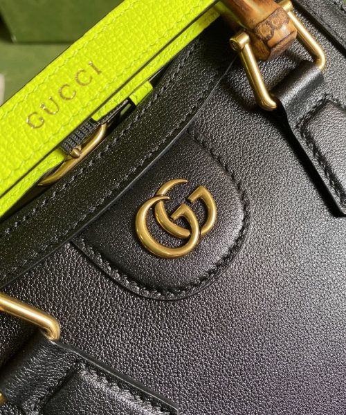1:1 Replica Gucci Diana Small Tote Bag Black For Women 8in/20cm GG ‎702732 U3ZDT 1260
