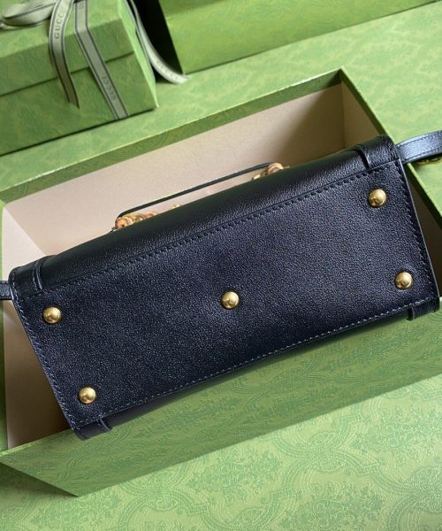 1:1 Replica Gucci Diana Small Tote Bag Black For Women 8in/20cm GG ‎702732 U3ZDT 1260