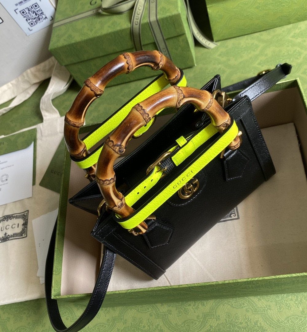 1:1 Replica Gucci Diana Small Tote Bag Black For Women 8in/20cm GG ‎702732 U3ZDT 1260