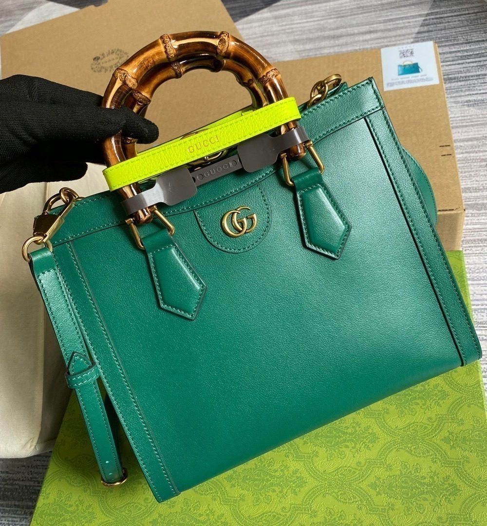 1:1 Replica Gucci Diana Small Tote Bag Green For Women, Women's Bags 11in/27cm GG ‎