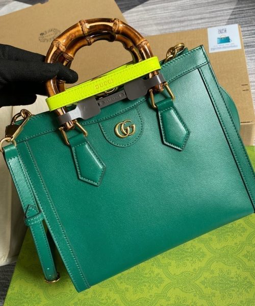 1:1 Replica Gucci Diana Small Tote Bag Green For Women, Women's Bags 11in/27cm GG ‎