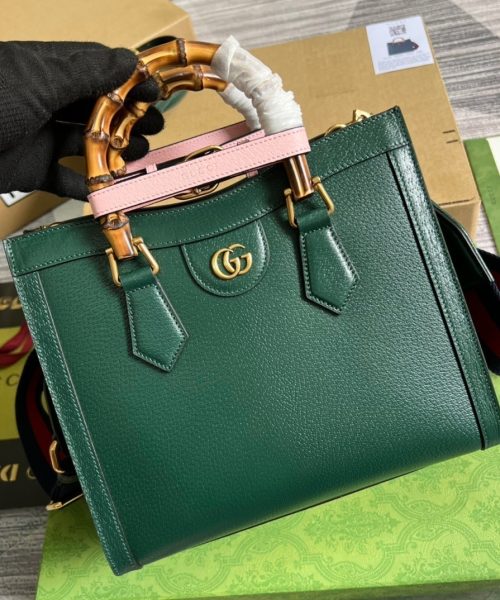 1:1 Replica Gucci Diana Small Tote Bag Green For Women, Women's Bags 11in/27cm GG ‎
