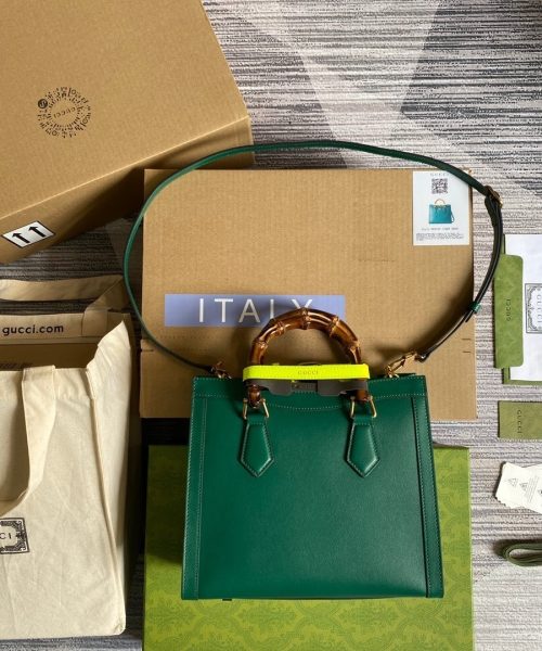1:1 Replica Gucci Diana Small Tote Bag Green For Women, Women's Bags 11in/27cm GG ‎