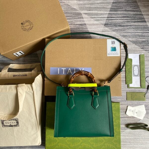 1:1 Replica Gucci Diana Small Tote Bag Green For Women, Women's Bags 11in/27cm GG ‎