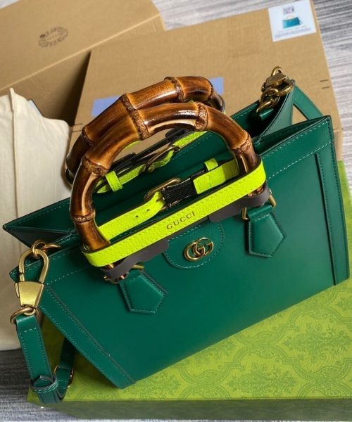 1:1 Replica Gucci Diana Small Tote Bag Green For Women, Women's Bags 11in/27cm GG ‎
