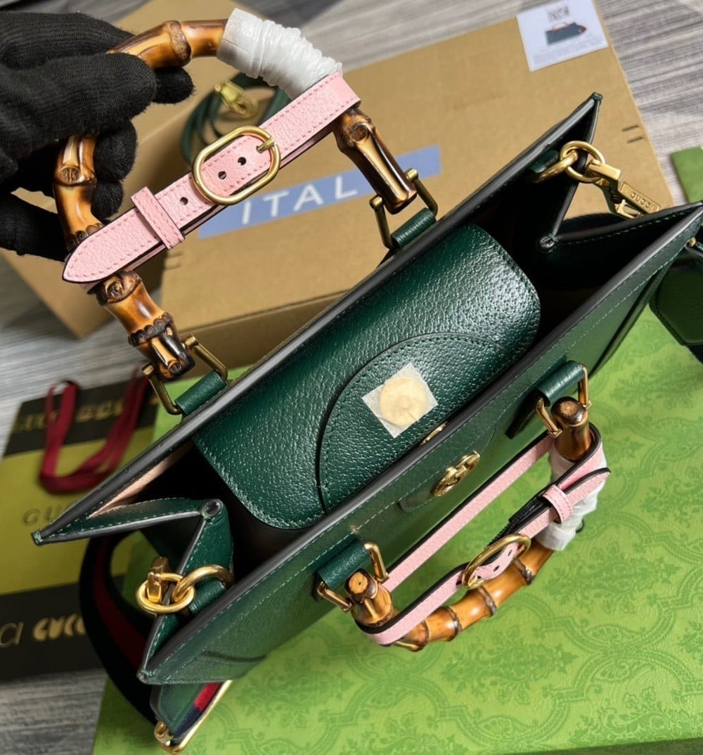 1:1 Replica Gucci Diana Small Tote Bag Green For Women, Women's Bags 11in/27cm GG ‎