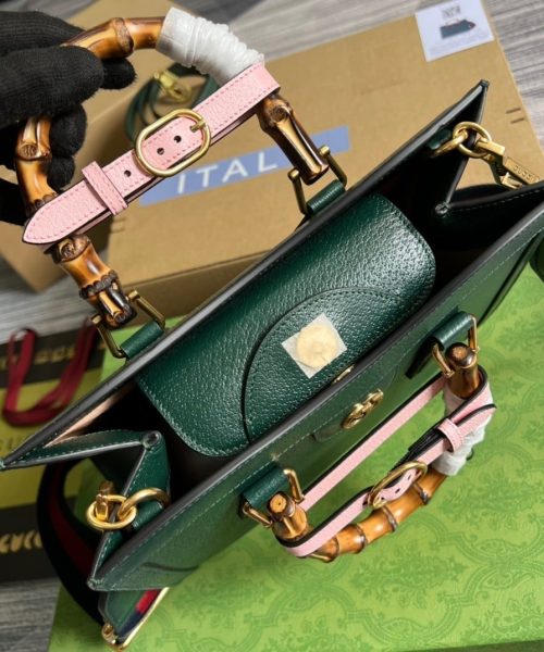 1:1 Replica Gucci Diana Small Tote Bag Green For Women, Women's Bags 11in/27cm GG ‎