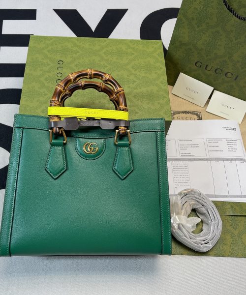 1:1 Replica Gucci Diana Small Tote Bag Green For Women, Women's Bags 11in/27cm GG ‎