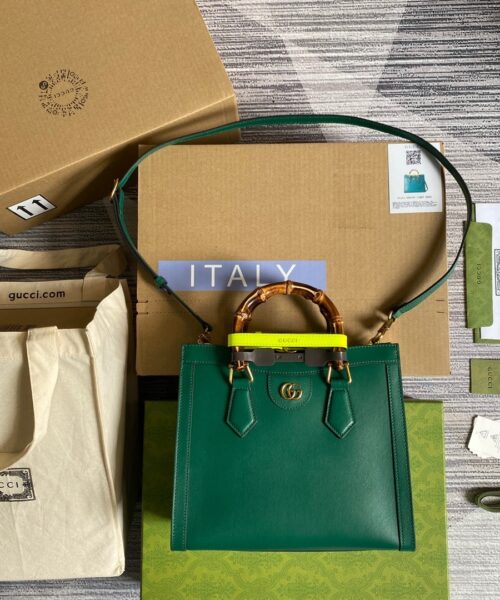 1:1 Replica Gucci Diana Small Tote Bag Green For Women, Women's Bags 11in/27cm GG ‎