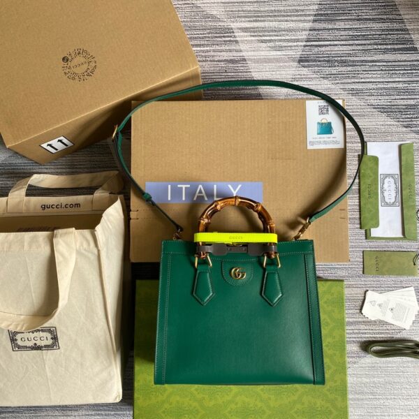 1:1 Replica Gucci Diana Small Tote Bag Green For Women, Women's Bags 11in/27cm GG ‎