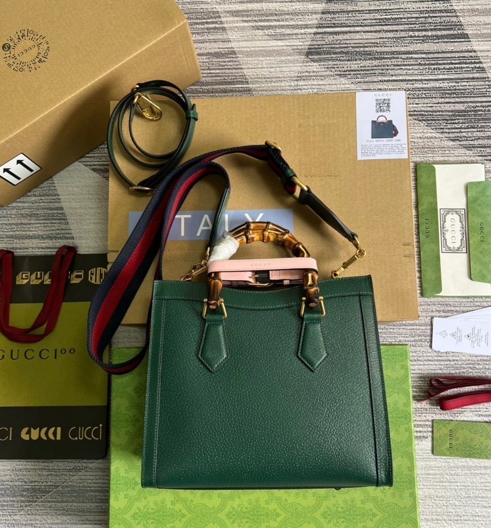 1:1 Replica Gucci Diana Small Tote Bag Green For Women, Women's Bags 11in/27cm GG ‎