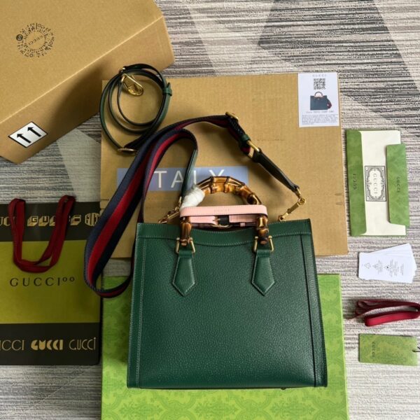 1:1 Replica Gucci Diana Small Tote Bag Green For Women, Women's Bags 11in/27cm GG ‎