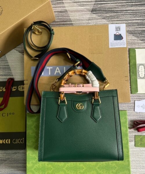 1:1 Replica Gucci Diana Small Tote Bag Green For Women, Women's Bags 11in/27cm GG ‎