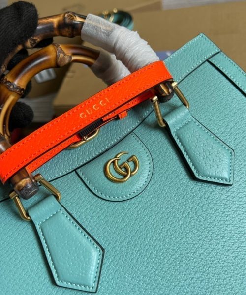 1:1 Replica Gucci Diana Small Tote Bag Light Blue For Women, Women's Bags 11in/27cm GG