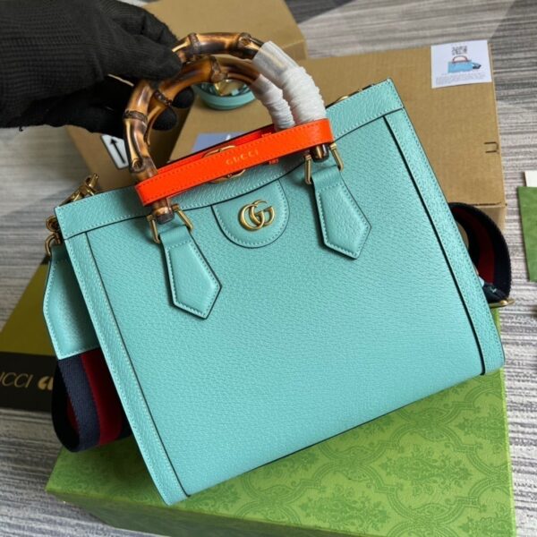 1:1 Replica Gucci Diana Small Tote Bag Light Blue For Women, Women's Bags 11in/27cm GG