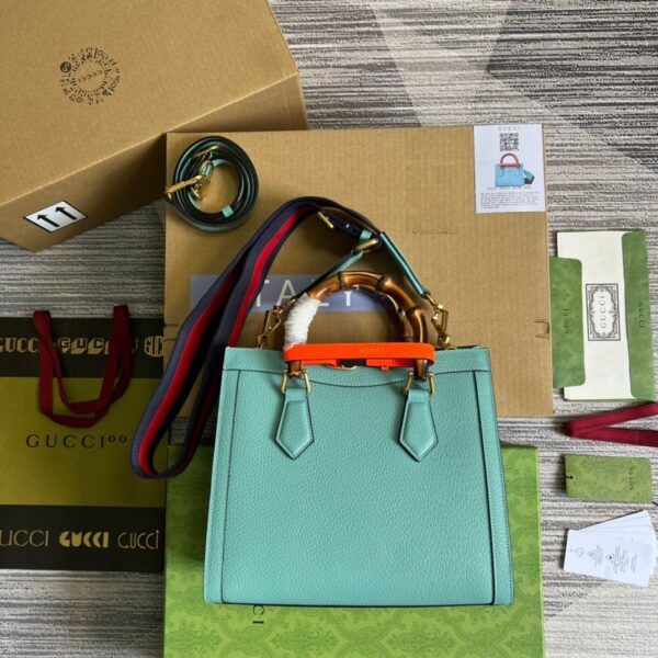 1:1 Replica Gucci Diana Small Tote Bag Light Blue For Women, Women's Bags 11in/27cm GG