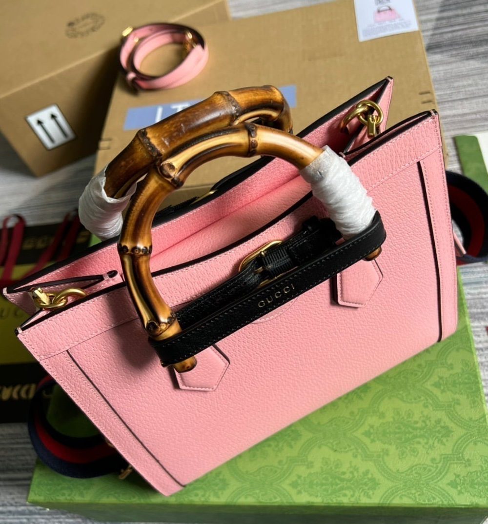 1:1 Replica Gucci Diana Small Tote Bag Pink For Women, Women's Bags 11in/27cm GG