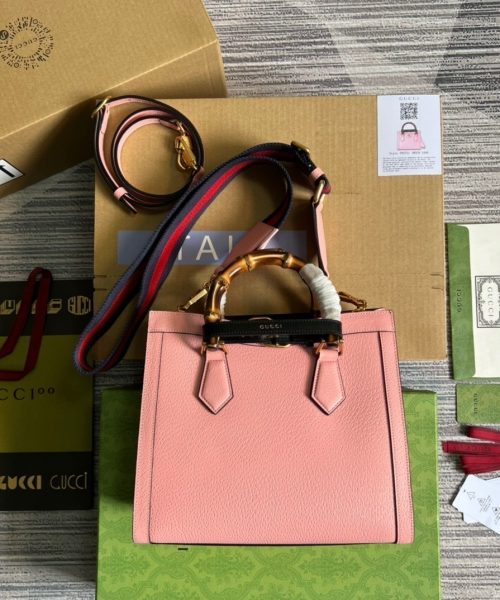 1:1 Replica Gucci Diana Small Tote Bag Pink For Women, Women's Bags 11in/27cm GG