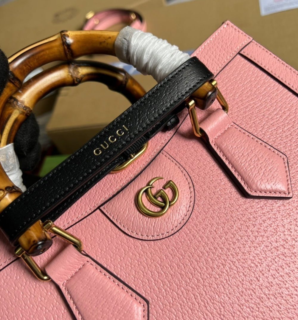 1:1 Replica Gucci Diana Small Tote Bag Pink For Women, Women's Bags 11in/27cm GG