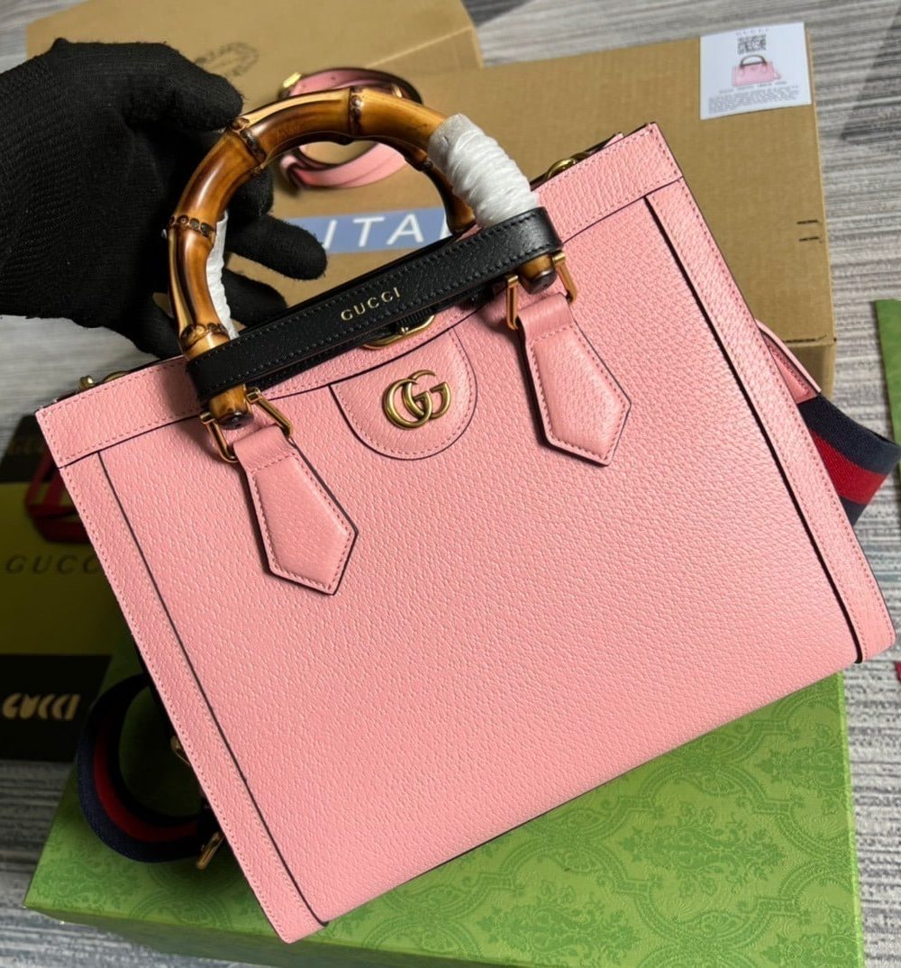 1:1 Replica Gucci Diana Small Tote Bag Pink For Women, Women's Bags 11in/27cm GG