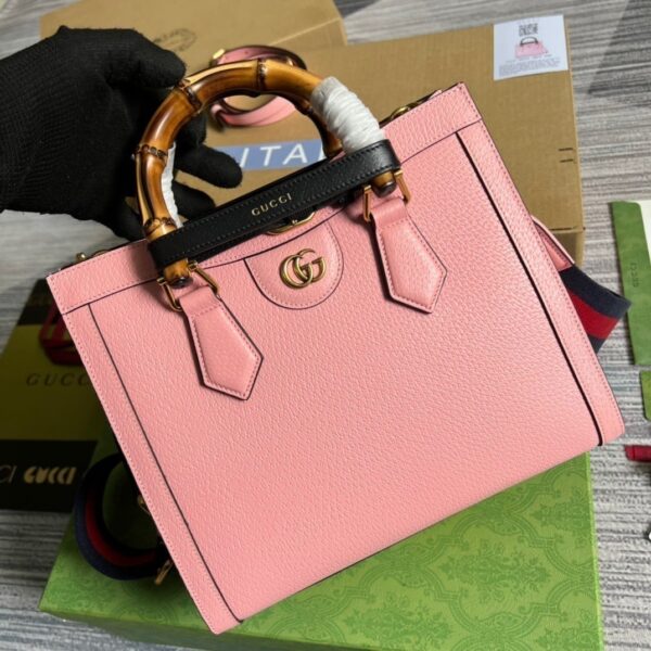 1:1 Replica Gucci Diana Small Tote Bag Pink For Women, Women's Bags 11in/27cm GG