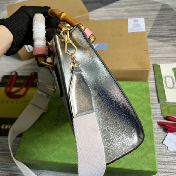 1:1 Replica Gucci Diana Small Tote Bag Silver For Women, Women's Bags 11in/27cm GG