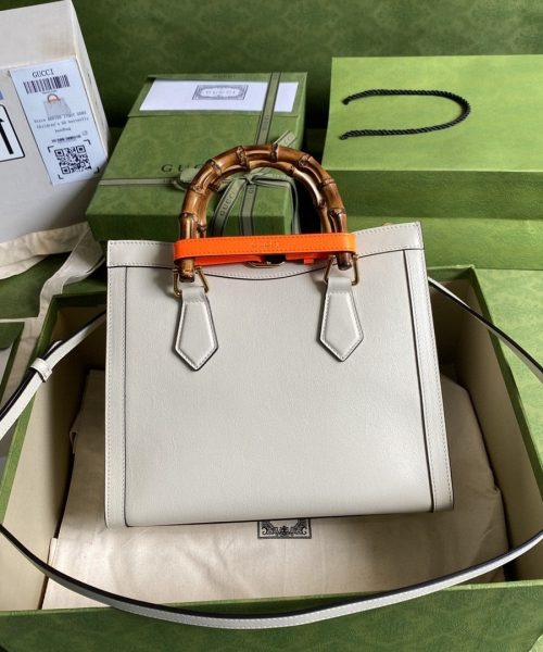 1:1 Replica Gucci Diana Small Tote Bag White For Women 11in/27cm GG 702721 U3ZDT 9196