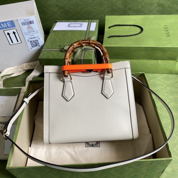 1:1 Replica Gucci Diana Small Tote Bag White For Women 11in/27cm GG 702721 U3ZDT 9196