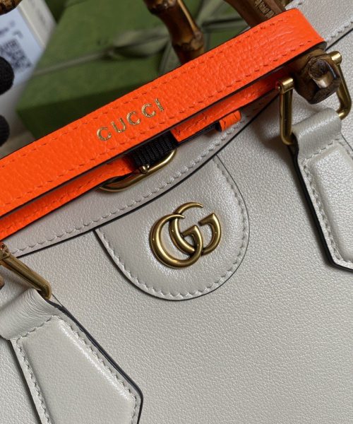 1:1 Replica Gucci Diana Small Tote Bag White For Women 11in/27cm GG 702721 U3ZDT 9196