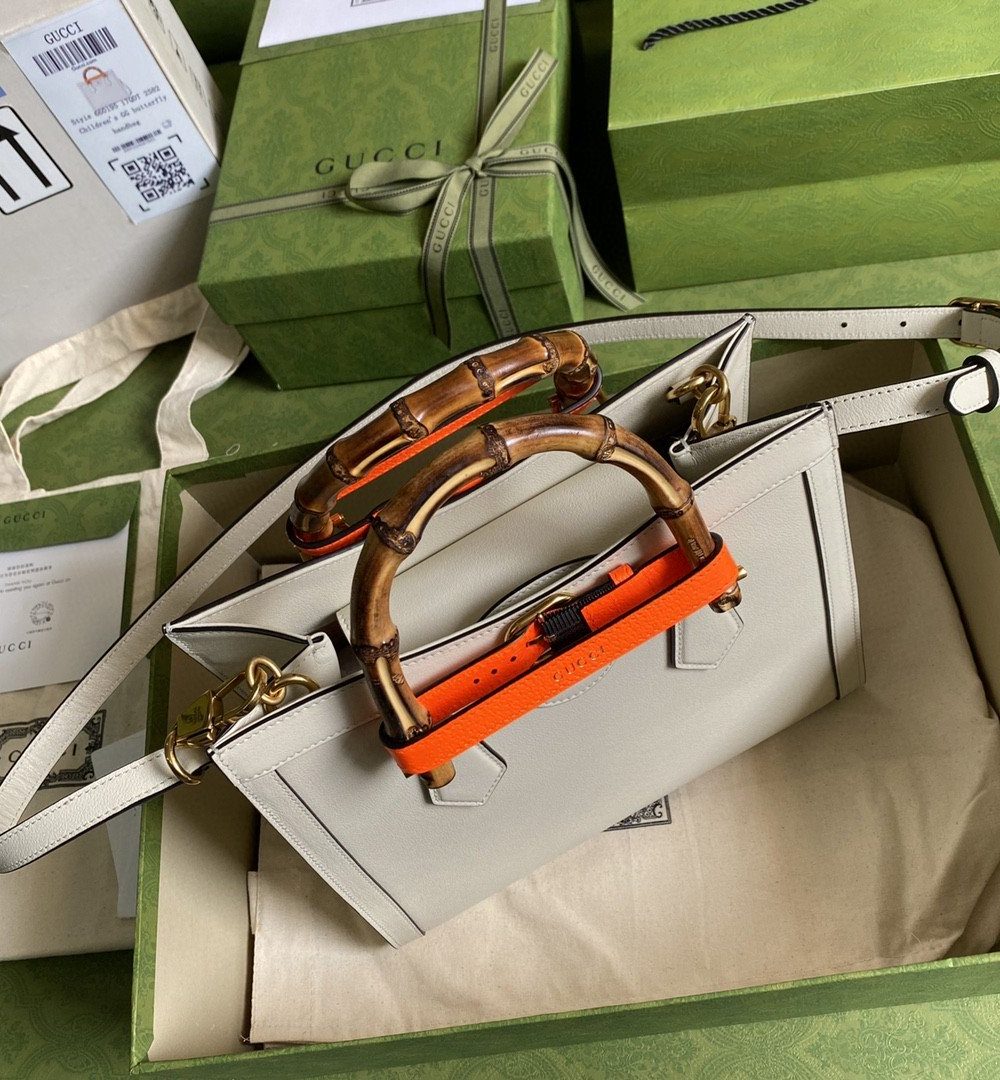 1:1 Replica Gucci Diana Small Tote Bag White For Women 11in/27cm GG 702721 U3ZDT 9196