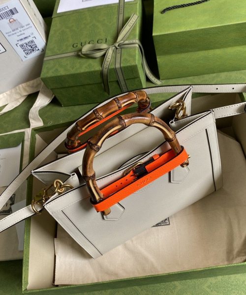 1:1 Replica Gucci Diana Small Tote Bag White For Women 11in/27cm GG 702721 U3ZDT 9196