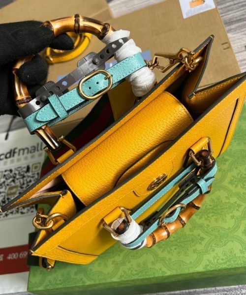 1:1 Replica Gucci Diana Small Tote Bag Yellow For Women, Women's Bags 11in/27cm GG ‎