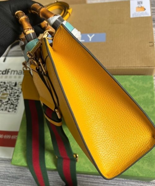 1:1 Replica Gucci Diana Small Tote Bag Yellow For Women, Women's Bags 11in/27cm GG ‎