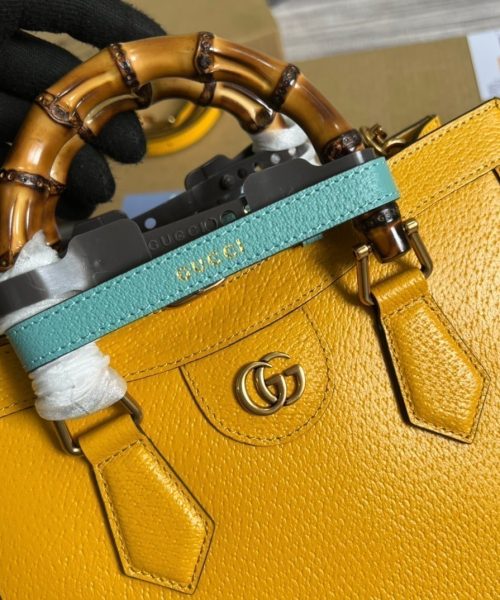 1:1 Replica Gucci Diana Small Tote Bag Yellow For Women, Women's Bags 11in/27cm GG ‎