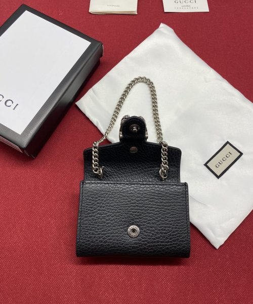 1:1 Replica Gucci Dionysus Black Chain Super Mini Bags For Women 11cm/4.3 GC