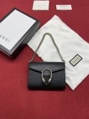 1:1 Replica Gucci Dionysus Black Chain Super Mini Bags For Women 11cm/4.3 GC