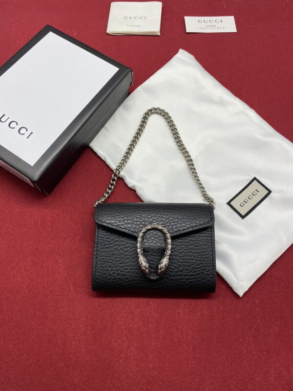 Gucci Dionysus Black Chain Super Mini Bags For Women 11cm/4.3 GC