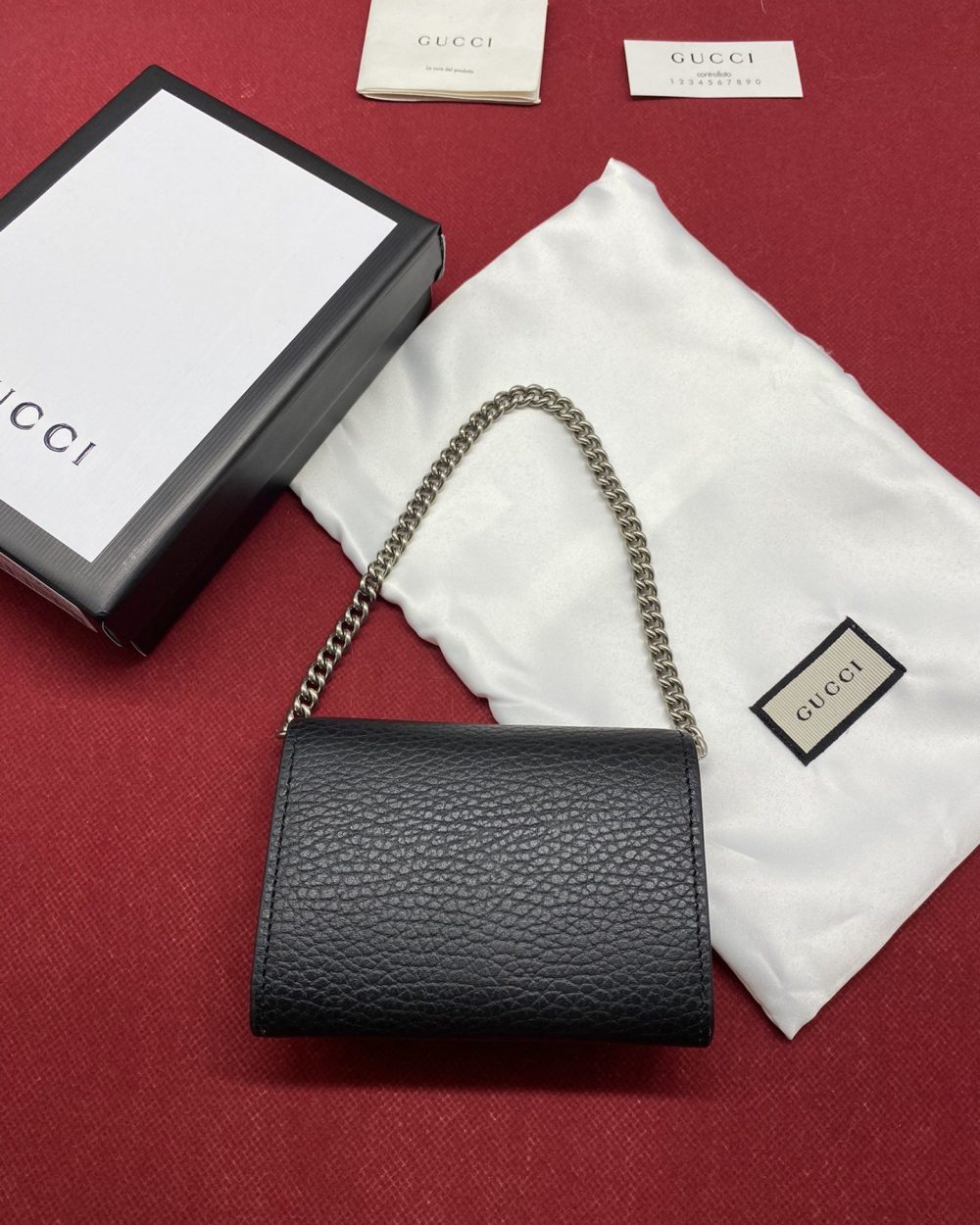 1:1 Replica Gucci Dionysus Black Chain Super Mini Bags For Women 11cm/4.3 GC
