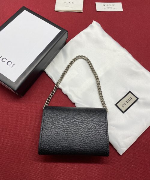 1:1 Replica Gucci Dionysus Black Chain Super Mini Bags For Women 11cm/4.3 GC