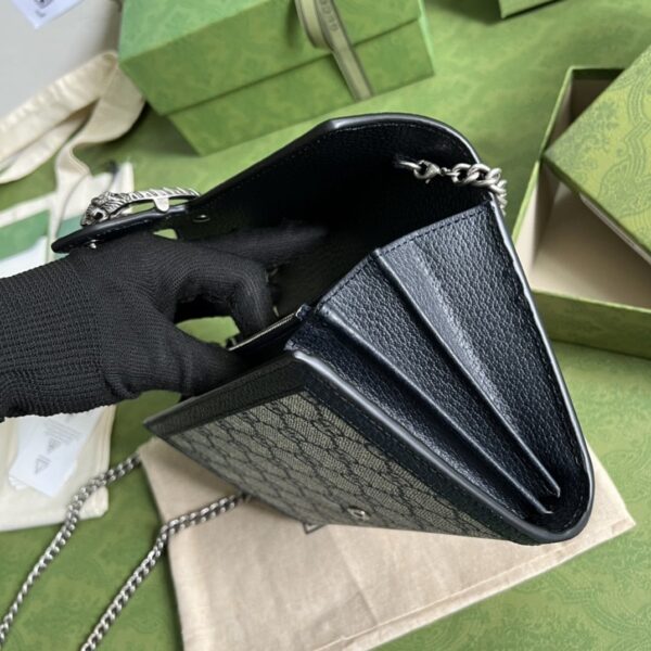 1:1 Replica Gucci Dionysus GG Chain Wallet Beige And Blue Supreme Canvas For Women 8in/20cm 401231 K9GSN 4075