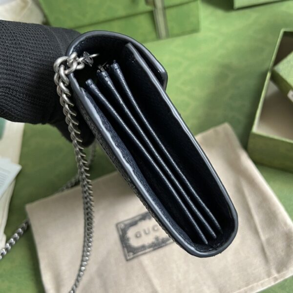 1:1 Replica Gucci Dionysus GG Chain Wallet Beige And Blue Supreme Canvas For Women 8in/20cm 401231 K9GSN 4075
