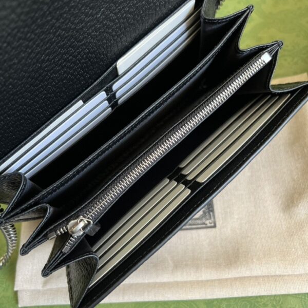 1:1 Replica Gucci Dionysus GG Mini Chain Bag Black And Ivory GG Denim Jacquard For Women 8in/20cm 401231 UN3BN 1274