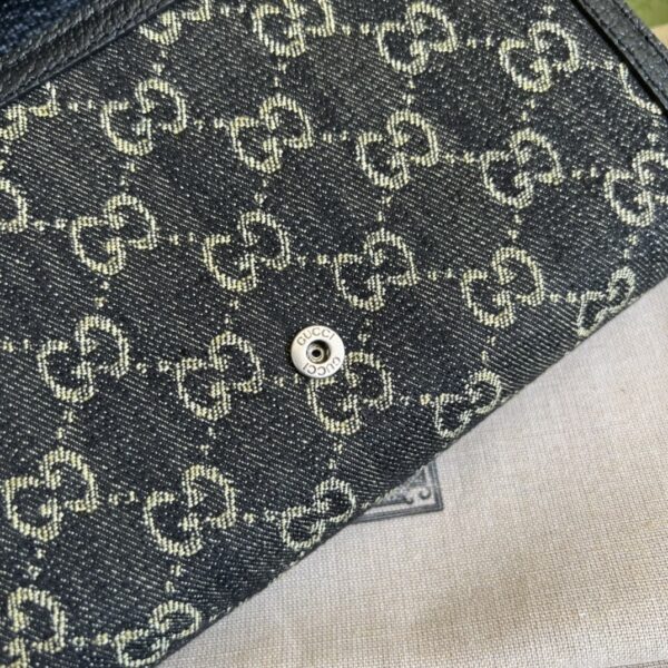 1:1 Replica Gucci Dionysus GG Mini Chain Bag Black And Ivory GG Denim Jacquard For Women 8in/20cm 401231 UN3BN 1274