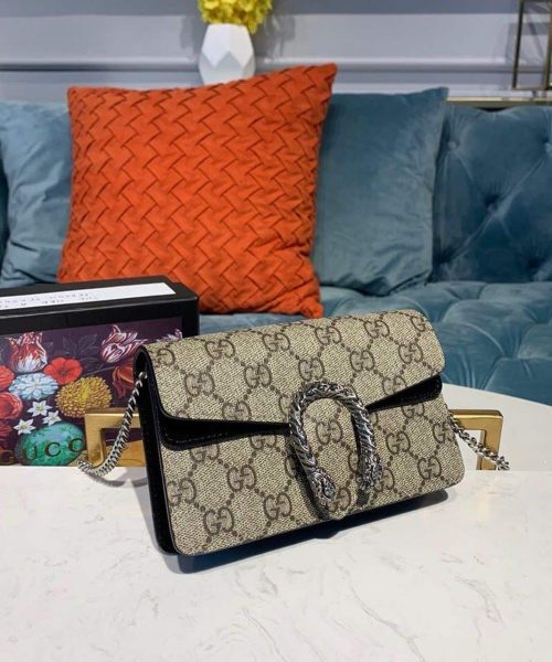 1:1 Replica Gucci Dionysus GG Supreme Super Mini Bag Canvas Beige For Women 6.5in/16.5cm GG 476432 KHNRN 8642