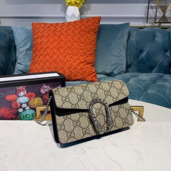 1:1 Replica Gucci Dionysus GG Supreme Super Mini Bag Canvas Beige For Women 6.5in/16.5cm GG 476432 KHNRN 8642