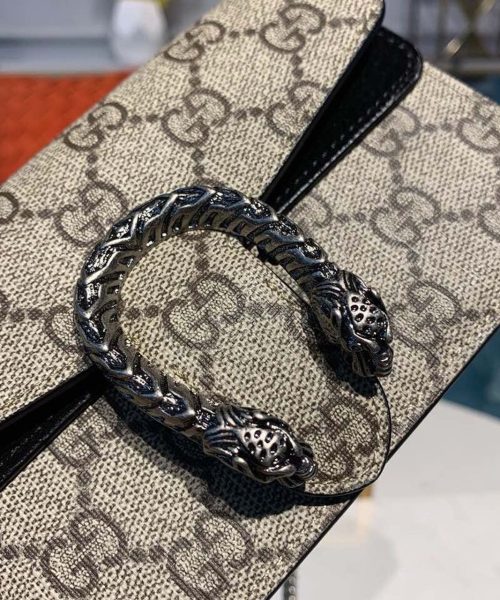 1:1 Replica Gucci Dionysus GG Supreme Super Mini Bag Canvas Beige For Women 6.5in/16.5cm GG 476432 KHNRN 8642