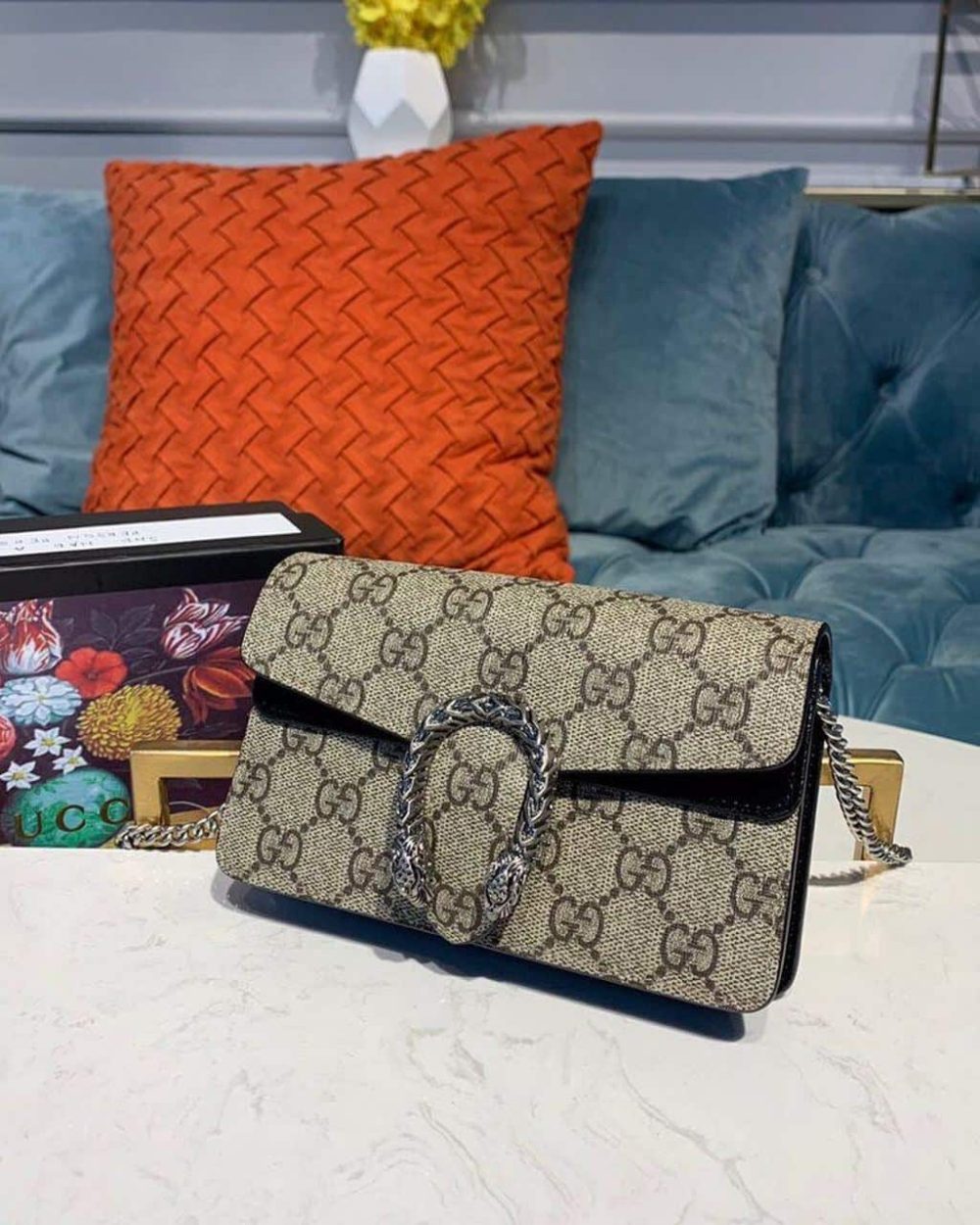 1:1 Replica Gucci Dionysus GG Supreme Super Mini Bag Canvas Beige For Women 6.5in/16.5cm GG 476432 KHNRN 8642