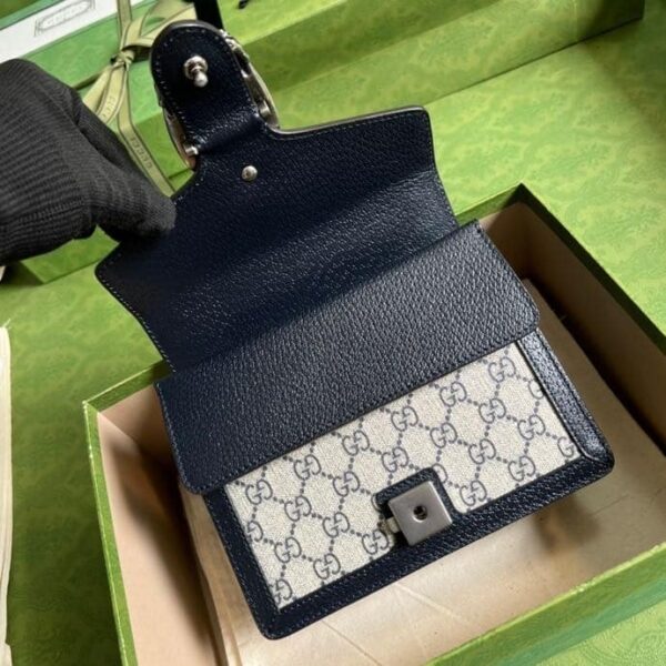 1:1 Replica Gucci Dionysus Mini Bag Beige And Blue GG Supreme Canvas For Women 7.5in/20cm